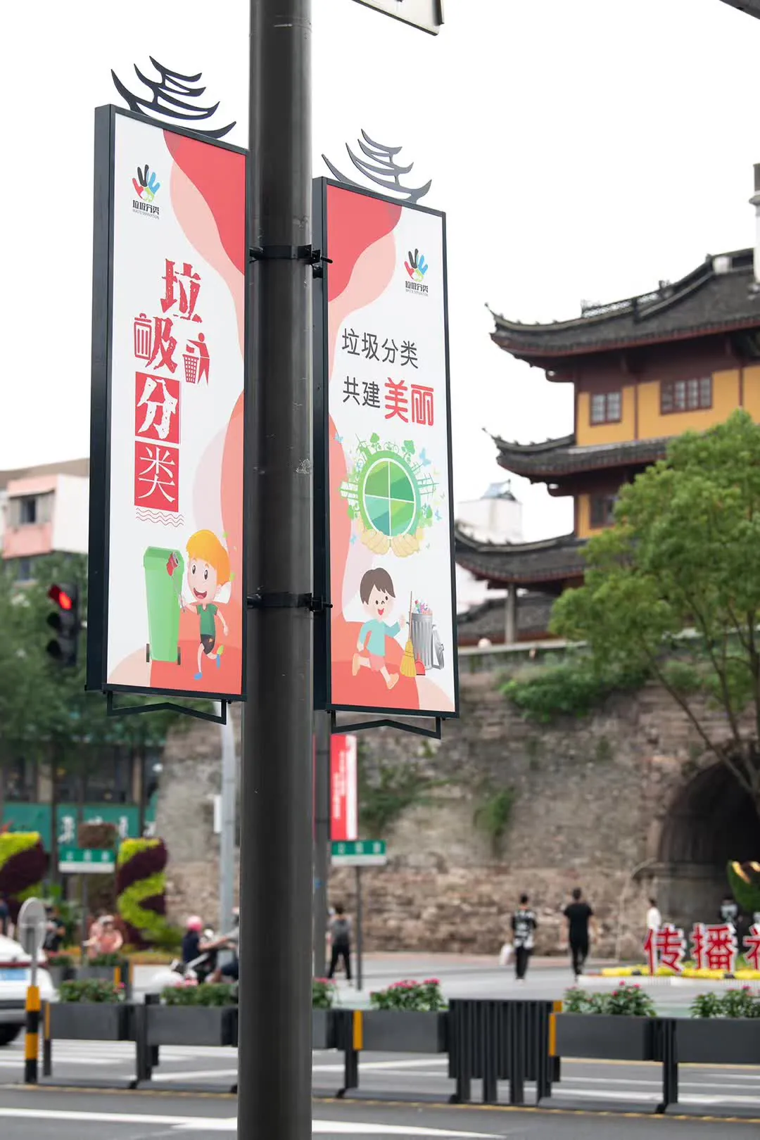 城市道路灯杆旗